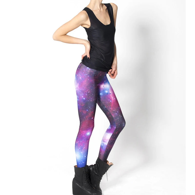 Fashion   Women Galaxy Leggings,Space Print Pants BLACK Black Milk Leggings FREE SHIPPING GL-01